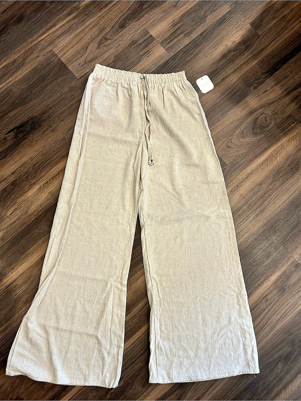 Altard State Wide Leg Linen-Blend Pants in Cream Size M